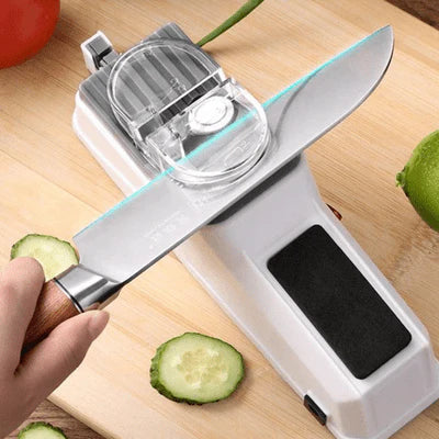 Afiador Amolador Elétrico Branco para Lâminas Profissional Automático Carregamento USB