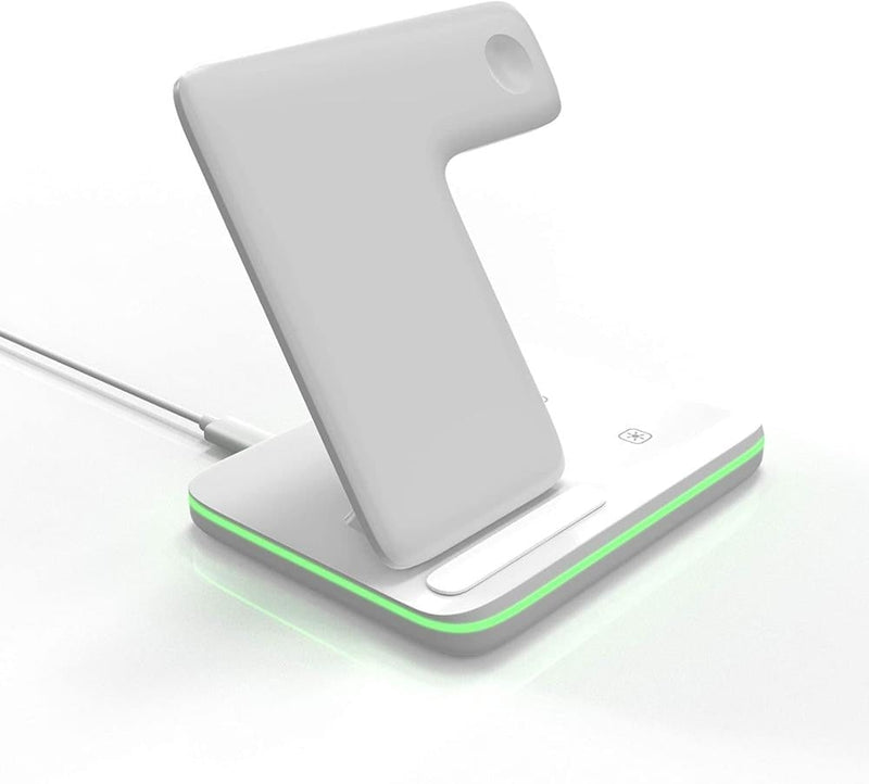 Base de Carregamento por Indução (Sem-fio) para iPhones e Smartphones  3 em 1 Super Potente 15w e 30w Turbo