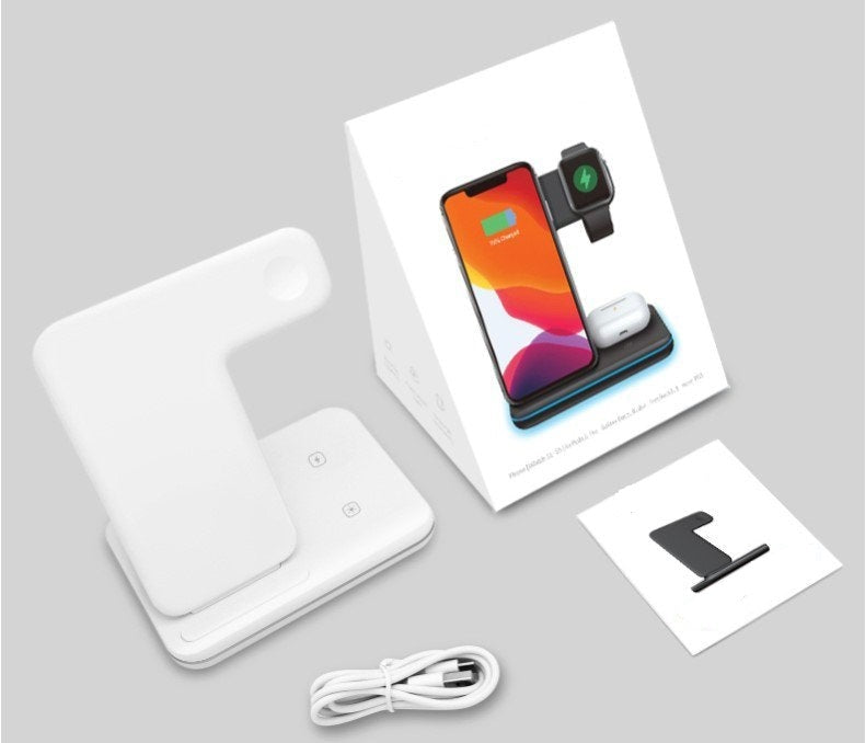Base de Carregamento por Indução (Sem-fio) para iPhones e Smartphones  3 em 1 Super Potente 15w e 30w Turbo