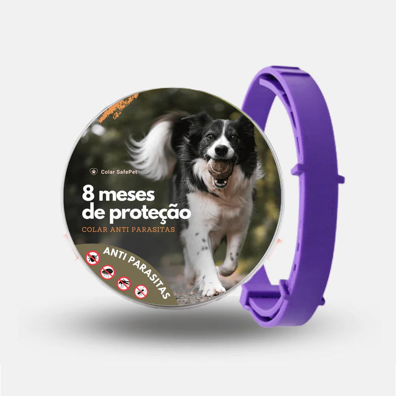 Coleira Universal Antipulgas e Carrapatos para Cães e Gatos Ajustável 8 Meses de Proteção