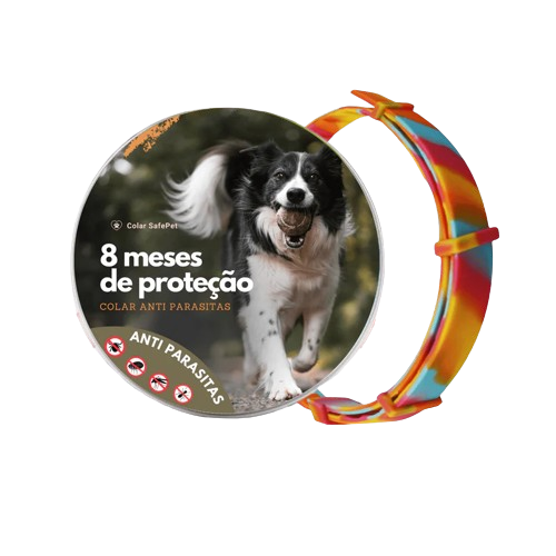 Coleira Universal Antipulgas e Carrapatos para Cães e Gatos Ajustável 8 Meses de Proteção