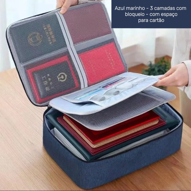 Bolsa Organizadora OrgaLux 3 Camadas e Espaço para Cartões