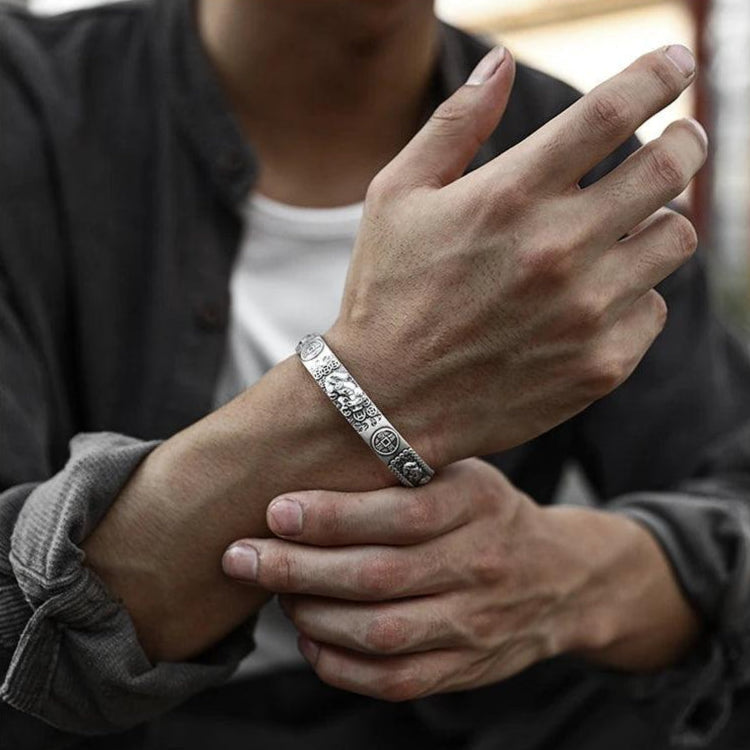 Bracelete Pixiu De Prata 925 Para Atrair Boa Sorte E Riqueza