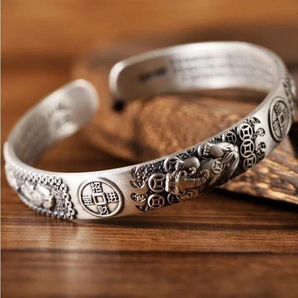 Bracelete Pixiu De Prata 925 Para Atrair Boa Sorte E Riqueza