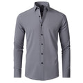 Camisa Masculina Flexível Elástica Confortável Tecido Poliéster