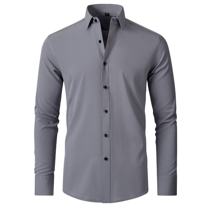 Camisa Masculina Flexível Elástica Confortável Tecido Poliéster