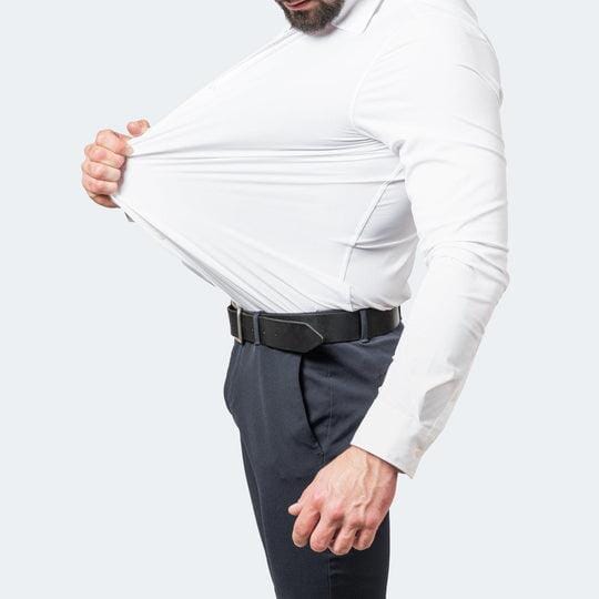 Camisa Masculina Flexível Elástica Confortável Tecido Poliéster