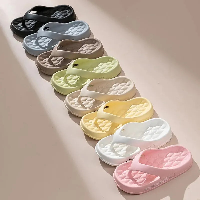 Chinelo Feminino de Plataforma Antiderrapantes para Estilo e Conforto em Casa