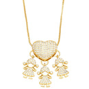 Colar Amor de Mãe em Forma de Coração Banhado a Ouro 18k