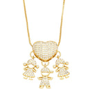 Colar Amor de Mãe em Forma de Coração Banhado a Ouro 18k