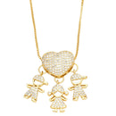 Colar Amor de Mãe em Forma de Coração Banhado a Ouro 18k