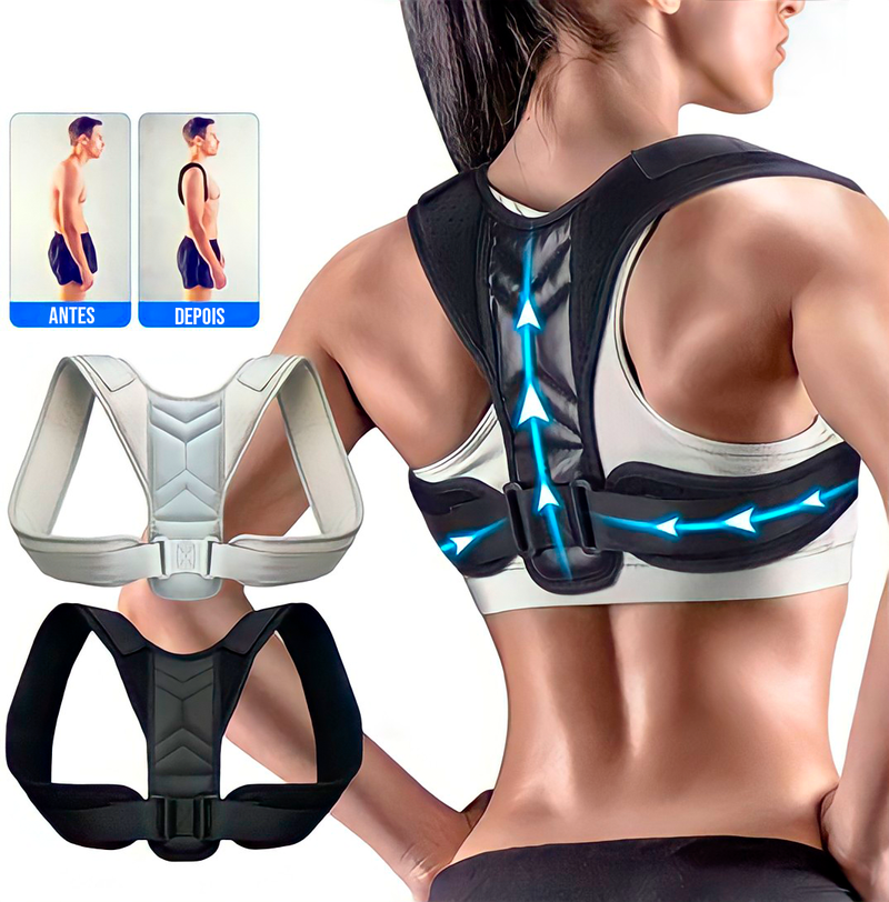 Colete Ortopédico Corretor Postural Corrija sua Coluna e Postura Masculino Feminino AjustávelAlivium