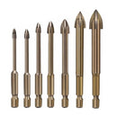 Conjunto de Brocas de Encaixe Multiuso 5 e 7 Peças Perfura Metal Azulejo Vidro Concreto Mármore Madeira e Chapa de Aço