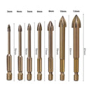 Conjunto de Brocas de Encaixe Multiuso 5 e 7 Peças Perfura Metal Azulejo Vidro Concreto Mármore Madeira e Chapa de Aço