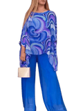 Conjunto Calça e Blusa Lauren Manga Rosa