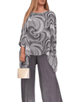 Conjunto Calça e Blusa Lauren Manga Rosa