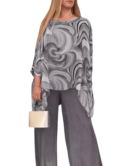 Conjunto Calça e Blusa Lauren Manga Rosa