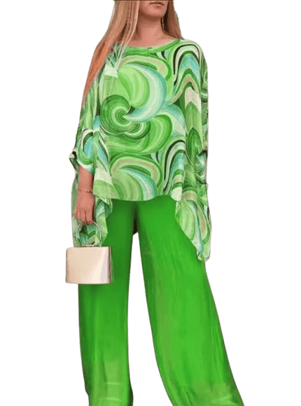 Conjunto Calça e Blusa Lauren Manga Rosa