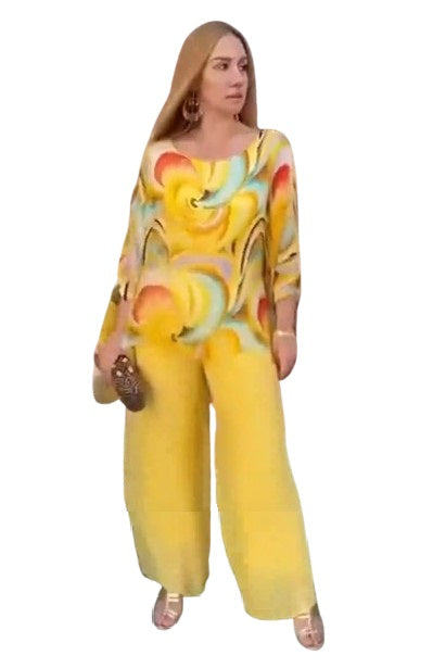 Conjunto Calça e Blusa Lauren Manga Rosa