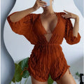 Conjunto Tropical 3 Peças Maiô Body e Biquíni com Decote em V