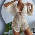 Conjunto Tropical 3 Peças Maiô Body e Biquíni com Decote em V