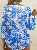 Conjunto Tropical 3 Peças Maiô Body e Biquíni com Decote em V