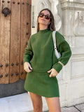 Conjunto Verde Outono Inverno Suéter e Minissaia Monocromática Toronto