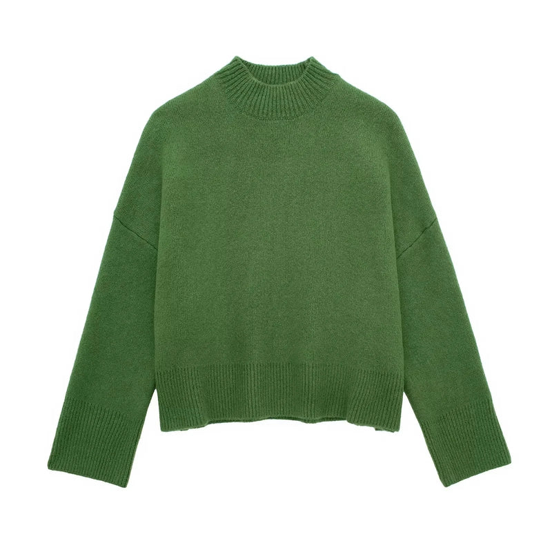 Conjunto Verde Outono Inverno Suéter e Minissaia Monocromática Toronto