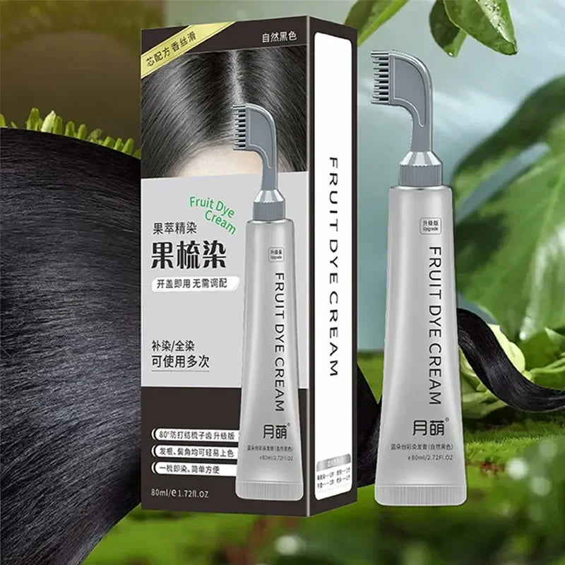 Creme de Tintura de Cabelo com Pente Natural Proteção de Longa Duração