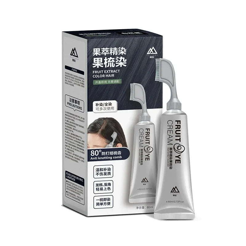 Creme de Tintura de Cabelo com Pente Natural Proteção de Longa Duração