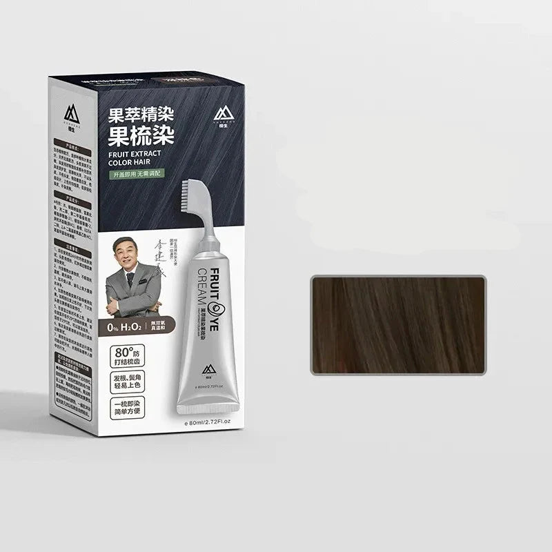 Creme de Tintura de Cabelo com Pente Natural Proteção de Longa Duração