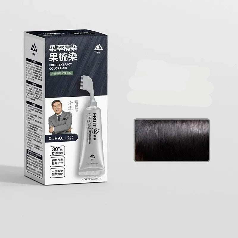 Creme de Tintura de Cabelo com Pente Natural Proteção de Longa Duração