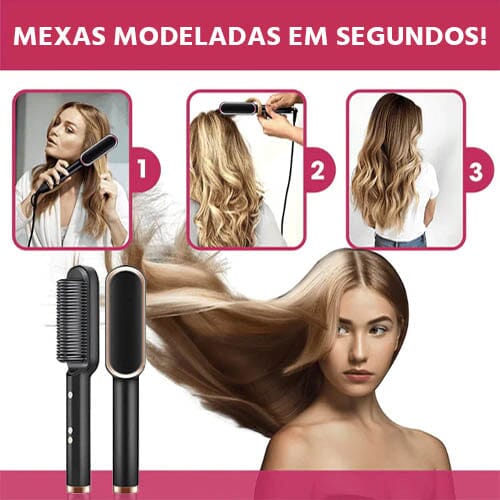 Escova Alisadora MultiGlam 5 em 1 Alisamento Alinhamento Modelagem de Cachos Selagem de Cutículas e Anti Frizz