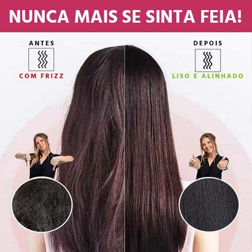 Escova Alisadora MultiGlam 5 em 1 Alisamento Alinhamento Modelagem de Cachos Selagem de Cutículas e Anti Frizz