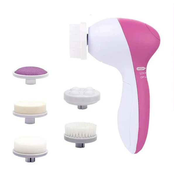 Escova de Limpeza e Esfoliação de Pele Facial 5 em 1 Reduz as Rugas