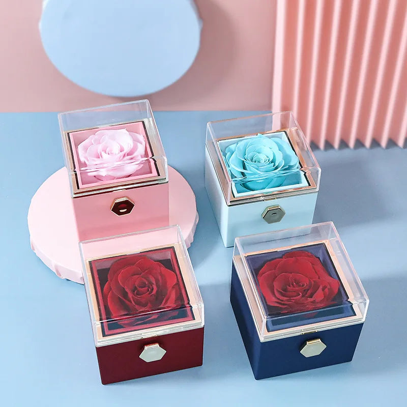 EternalLove Colar com Caixa de Rosas Rotativa para Presentear Quem Você Ama