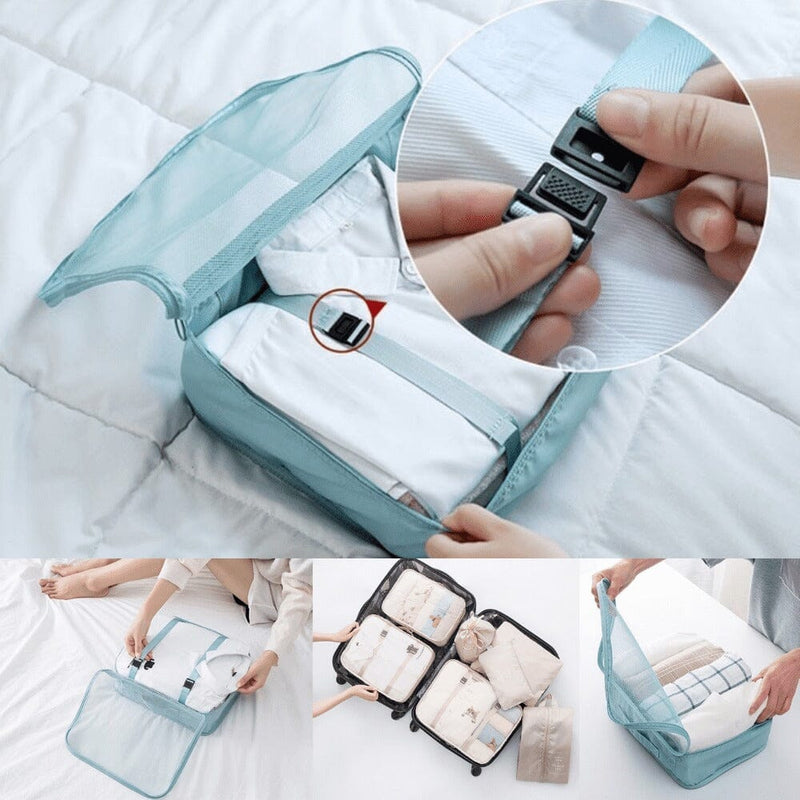 Kit de Bolsas Organizadoras Para Mala de Viagem STORAGE BAG 7 Peças