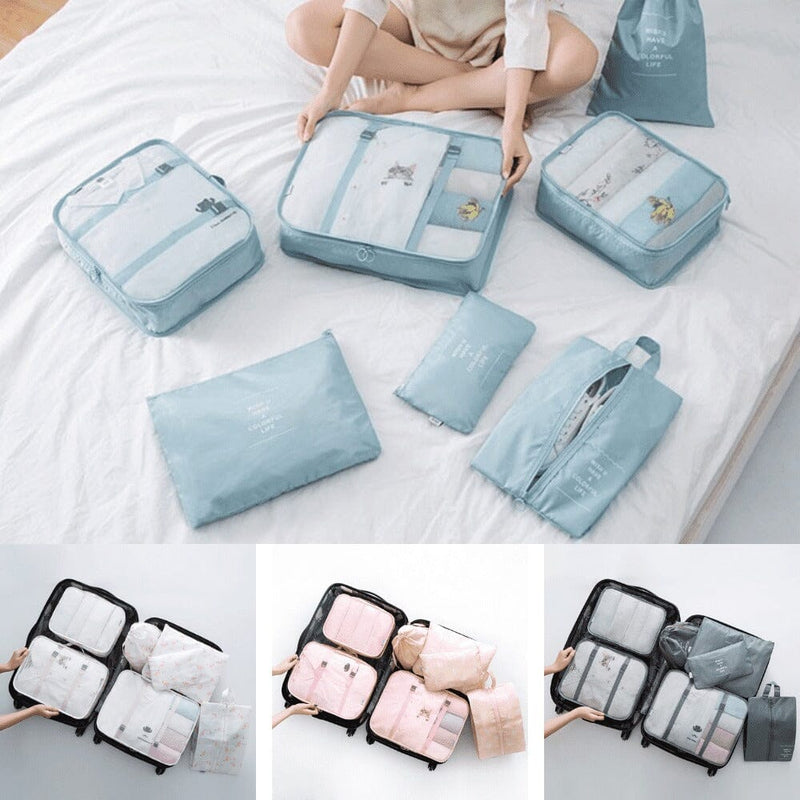 Kit de Bolsas Organizadoras Para Mala de Viagem STORAGE BAG 7 Peças