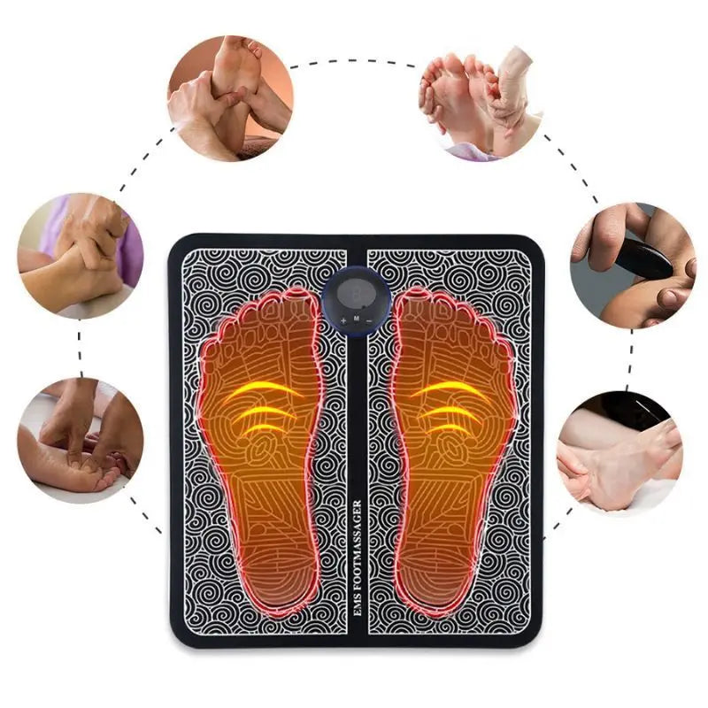 Kit de Massagem Portátil Massageador de Costas Pescoço e Pernas Mais Tapete para Pés