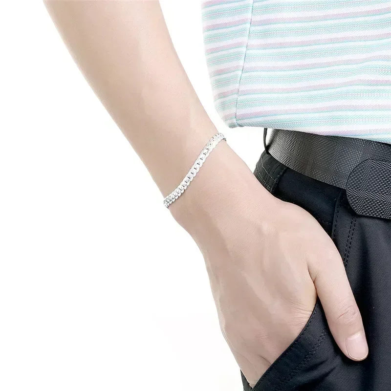 Kit Elevação Style Corrente e Pulseira em Prata 925 para Homens de Presença