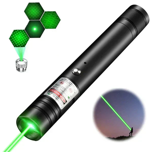 Laser Tático com Foco Ajustável Alta Potência Recarregável USB Ideal para Camping