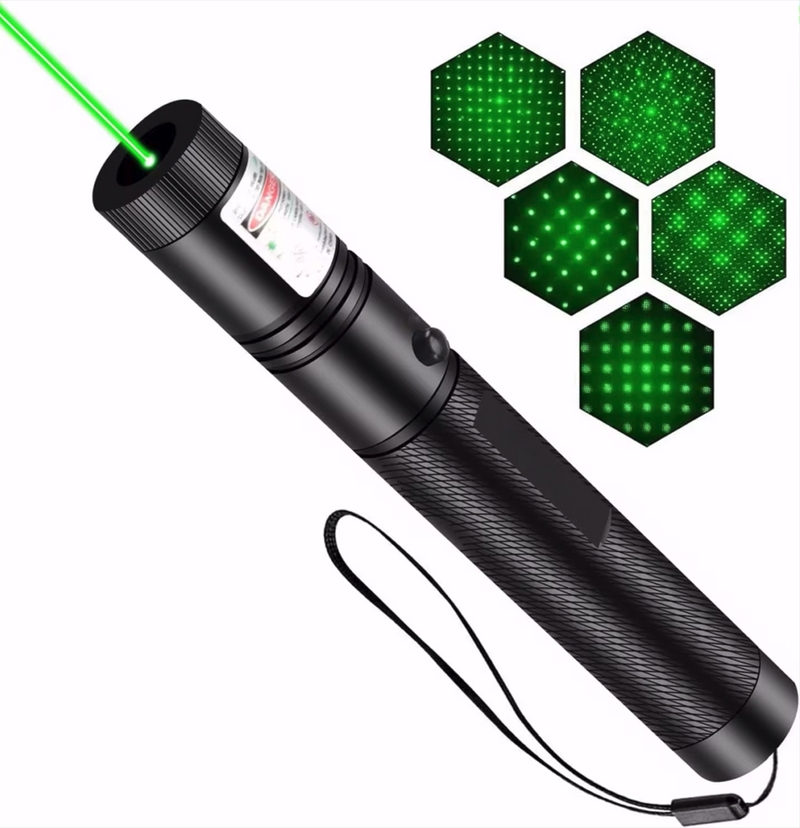 Laser Tático com Foco Ajustável Alta Potência Recarregável USB Ideal para Camping