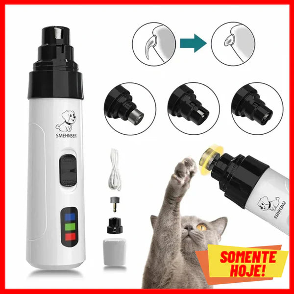 Lixa Elétrica Silenciosa e Segura para Unhas de Pets