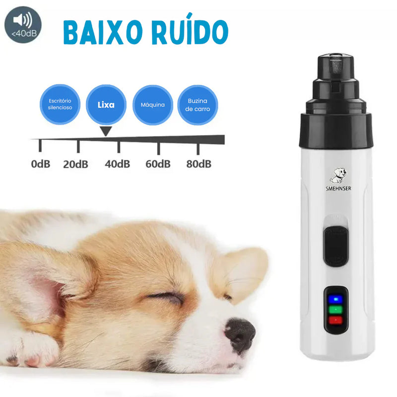 Lixa Elétrica Silenciosa e Segura para Unhas de Pets