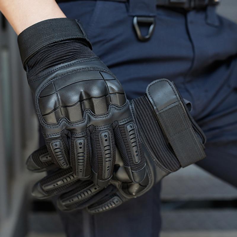 Luvas Táticas de Couro para Bike e Motocicleta com Toque Tela Celular