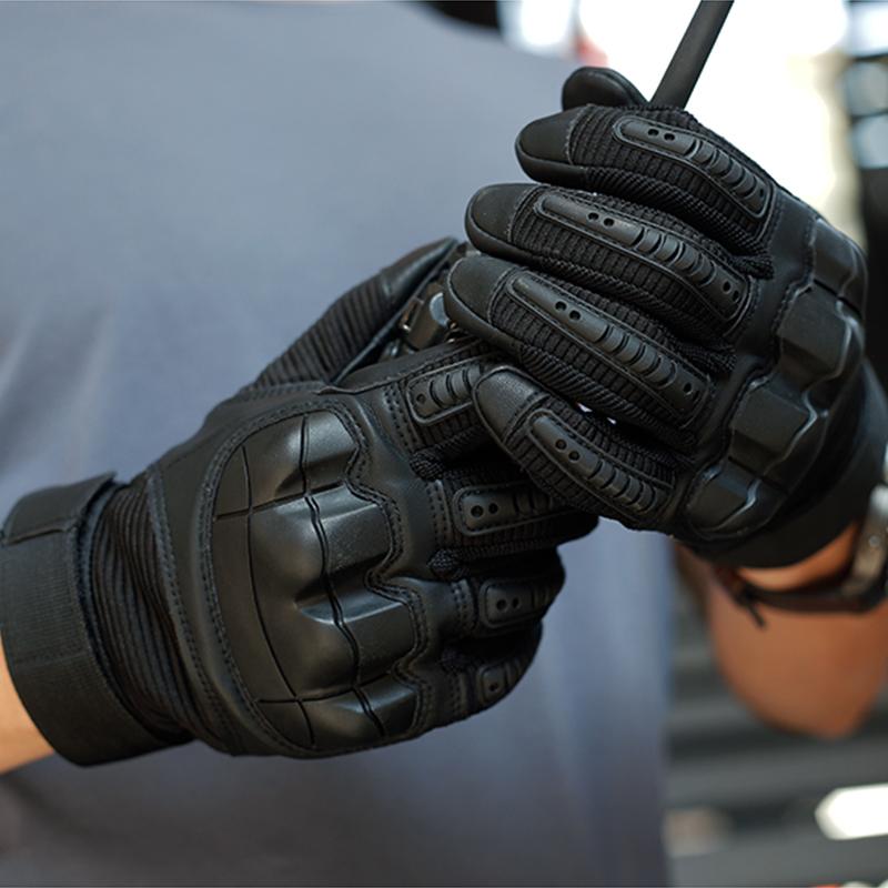 Luvas Táticas de Couro para Bike e Motocicleta com Toque Tela Celular