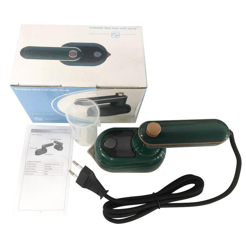 Mini Ferro de Passar Roupa Portátil 110/220v Antiaderente Suporte a Engomar Seco e Úmido