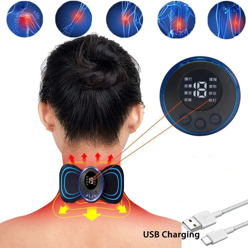 Mini Massageador Portátil Alívio de Dores Cervicais Pescoço e Perna