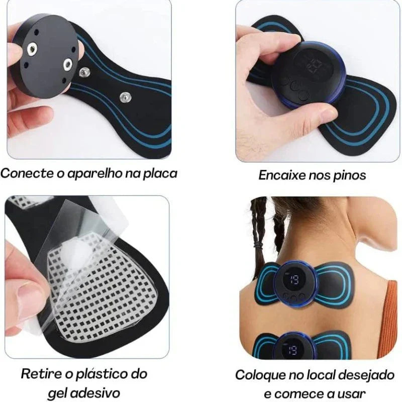Mini Massageador Portátil Alívio de Dores Cervicais Pescoço e Perna