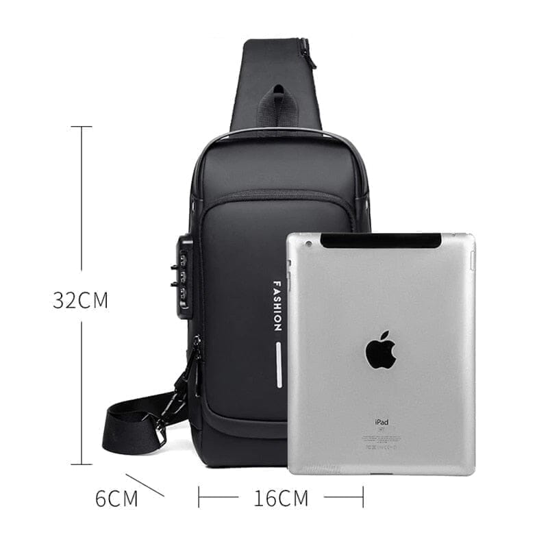 Mochila Antifurto com Senha Multifuncional Carregamento Interno de Celular via USB